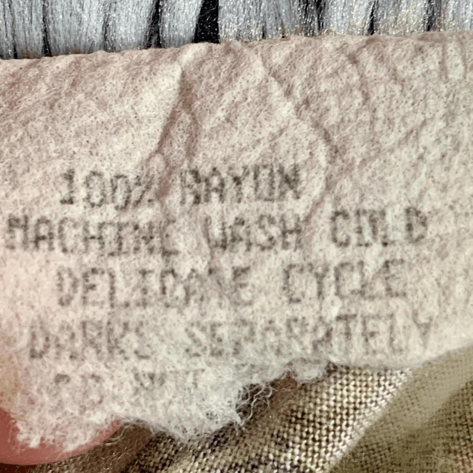 Vintage Top Abstract Print Button Up Earthy Pastel Cream Short Sleeve Medium Tan - Image 7