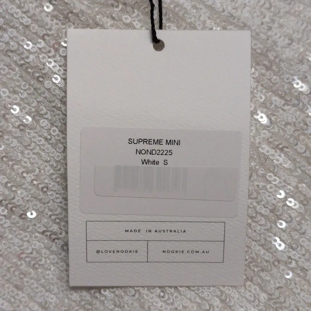 Nookie Supreme Mini White Sequins Bodycon Crisscross Straps Cutout S New - Image 12