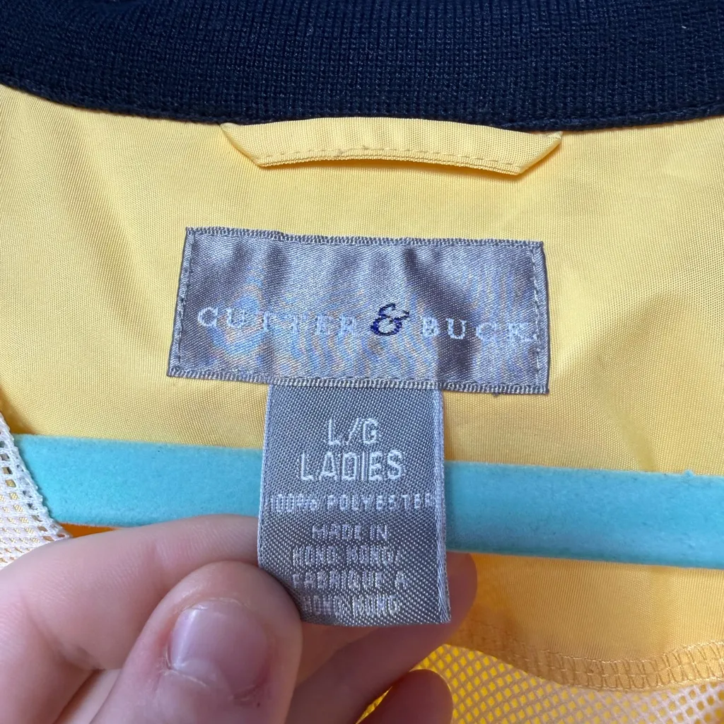 Cutter & Buck Quarter Zip Whiskey Creek Windbreaker Jacket in Yellow Large - Image 2