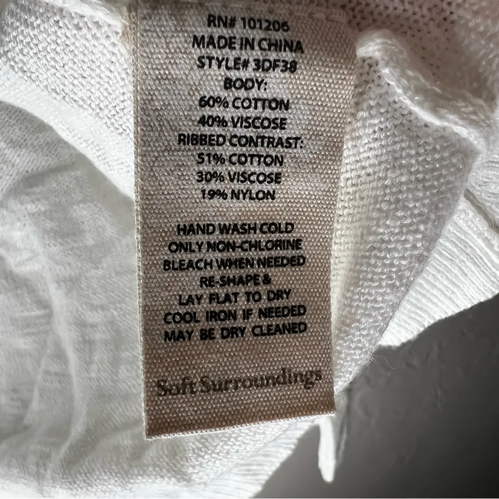 Soft Surroundings Playa Bonita Cream Knit Lightweight Cardigan - Image 5