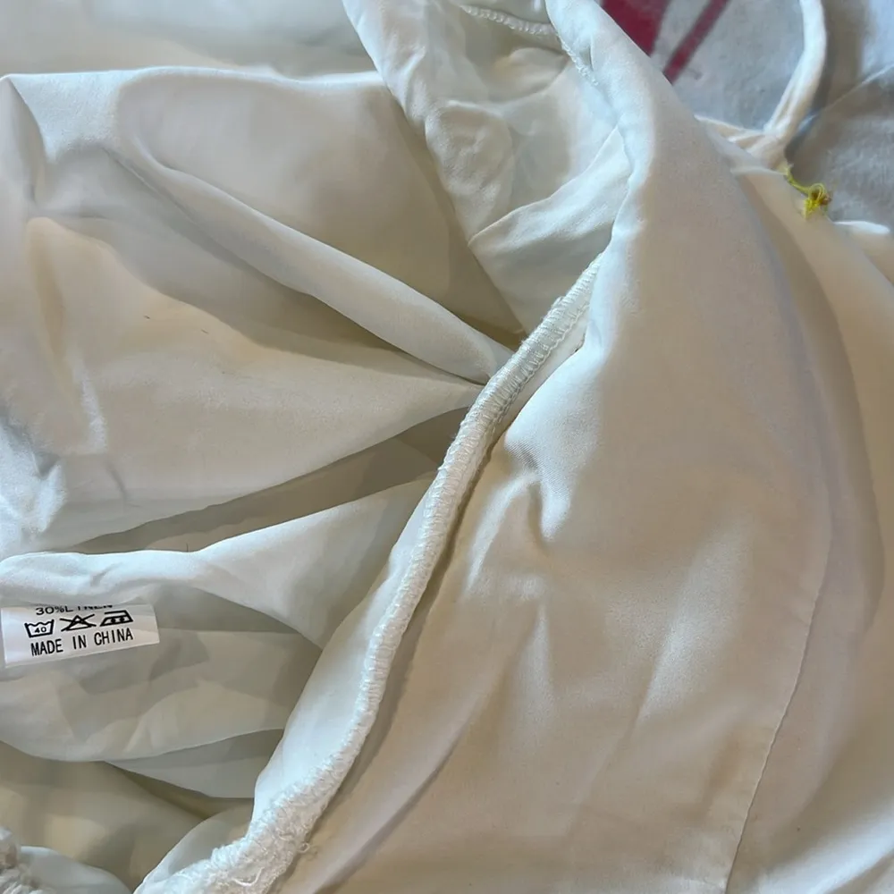 Wide Leg Cropped Linen Blend Halter Tie Jumpsuit White Size Small - Image 12