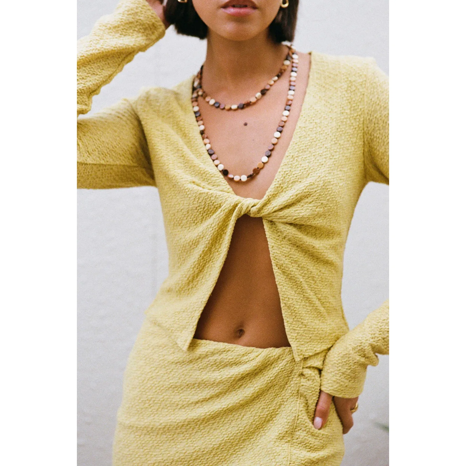 NWT Sabo Macaria Skirt Set Yellow Long Sleeve Mini Skirt‎ Size Medium - Image 4