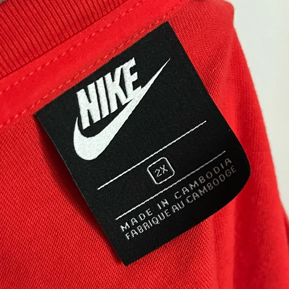 Nike • Solid Red Semi Cropped Swoosh Tee Shirt - Image 5