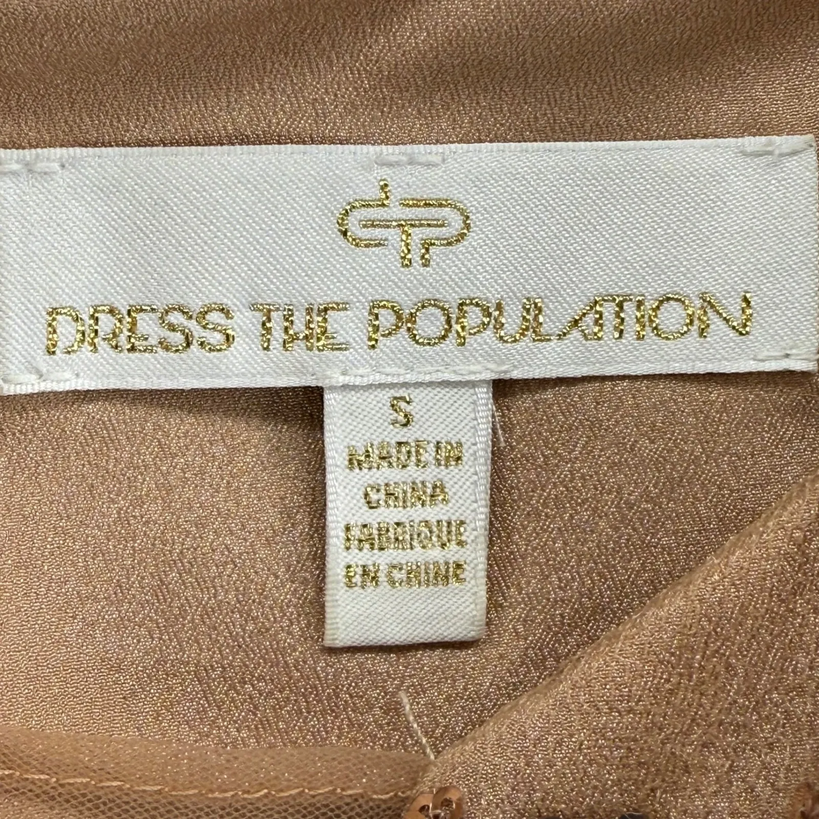 Dress the Population Marie Gold Nude Sequin Embellished‎ Formal Maxi Dress Small - Image 10