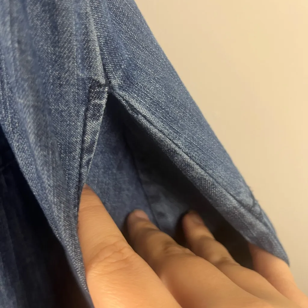 Anthropologie Pilcro Smocked Puff-Sleeve Denim Dress size XS - Image 6