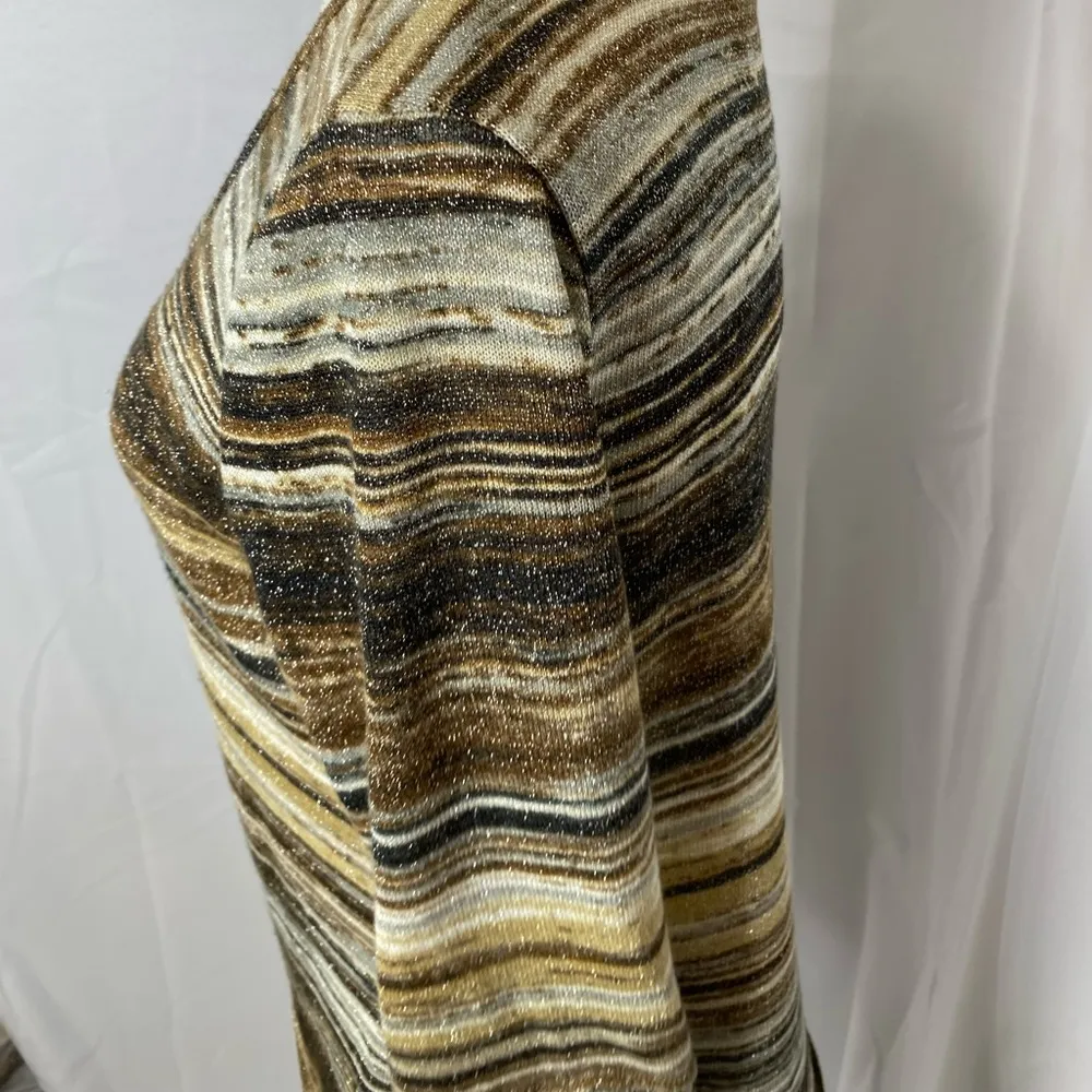 Coco Bianco women’s asymmetrical hem metallic top Medium - Image 4