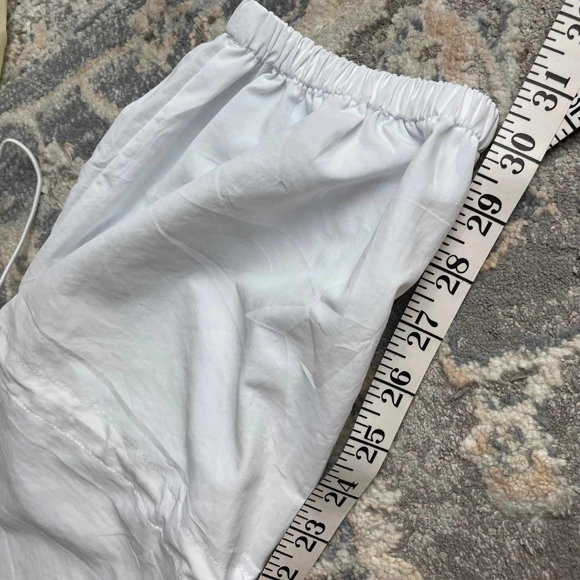 White Cargo Parachute Pants - Image 4