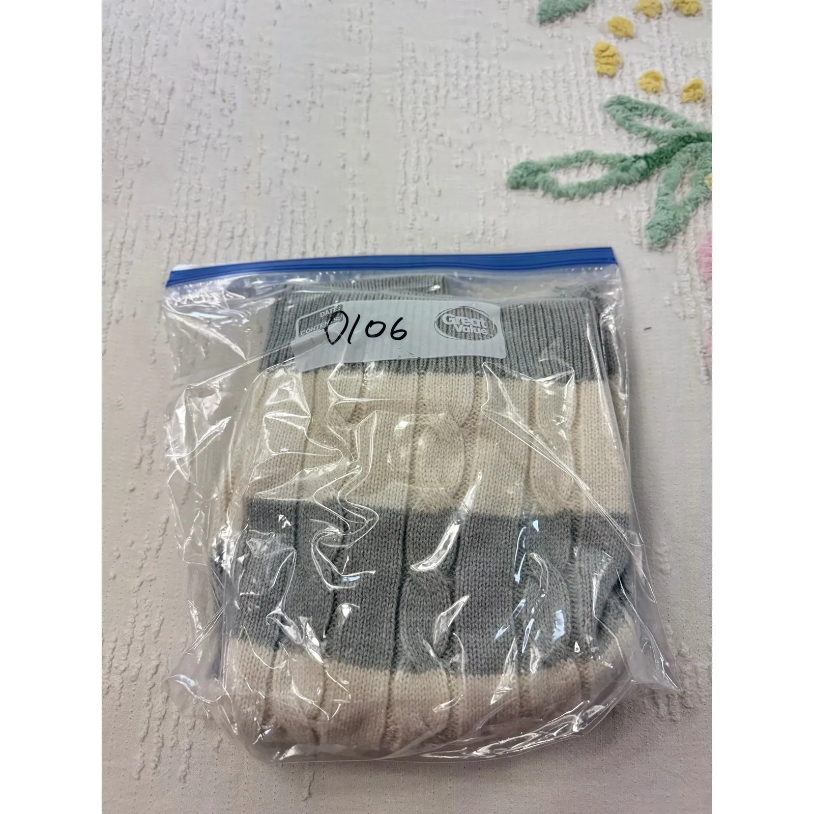 SO Cable Knit Sweater Vest Top - Striped S Gray Cream Cropped Preppy‎ Academia - Image 8