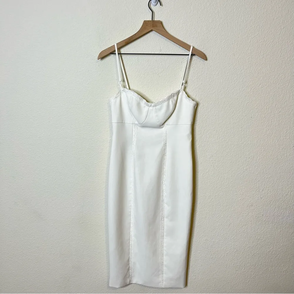 Likely White Lace Trim Bustier Midi Dress Sleeveless Spaghetti Strap Womens 10 - Image 8