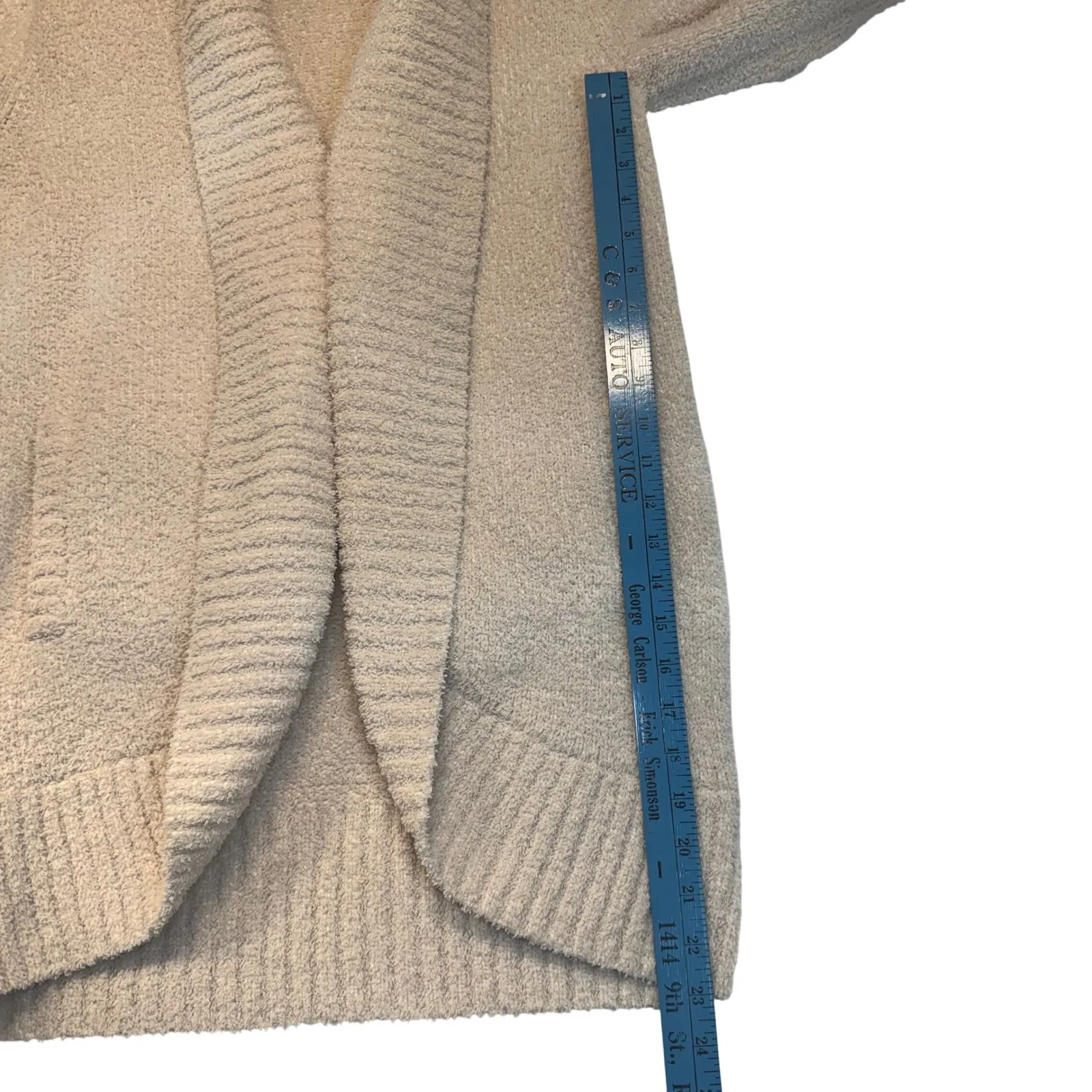 Barefoot Dreams Cozy Chic Cardigan Cream Shawl Collar Cozy Lounge Size S - Image 10