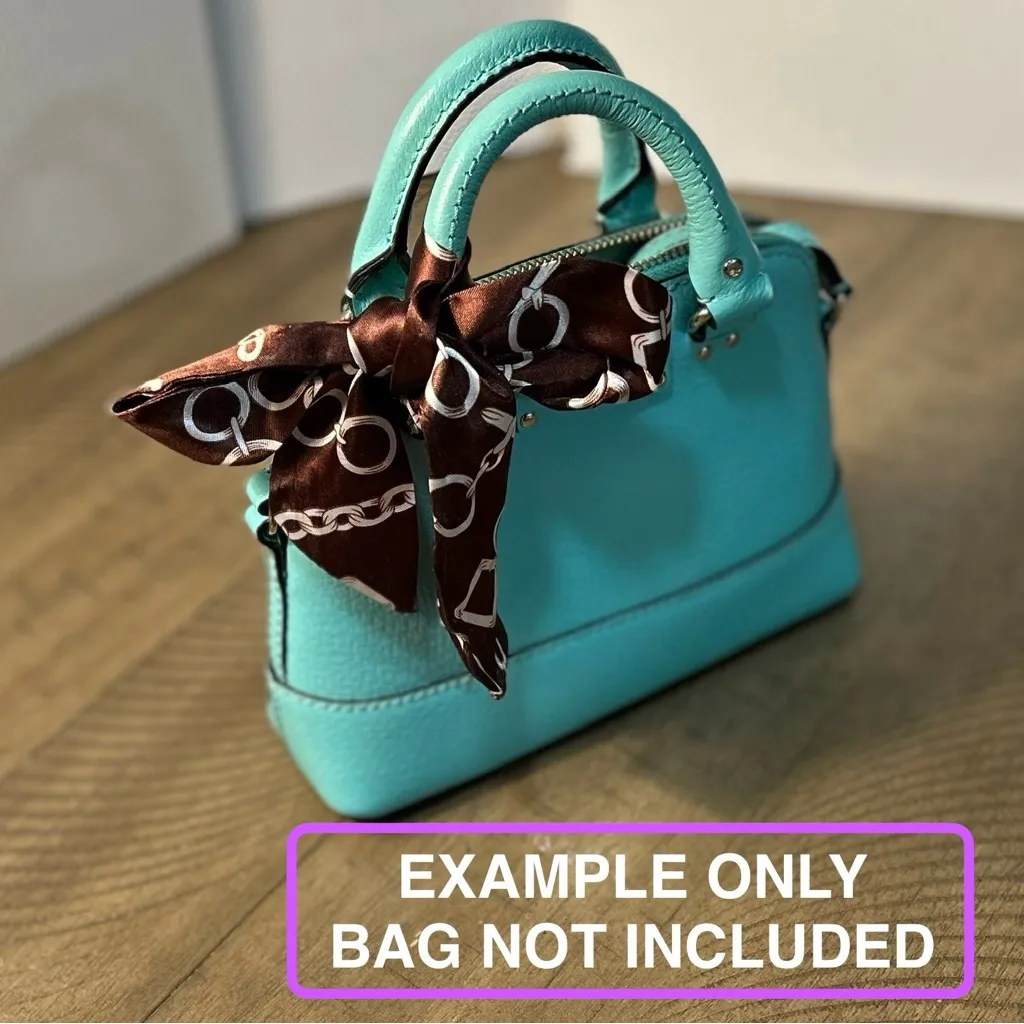 Unbranded Fashion Silk Scarf/Twilly NWOT Brown - Image 2