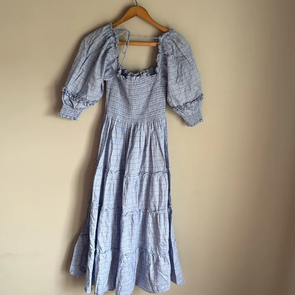Hill House Nesli Dress in Diana blue check XS - Image 7