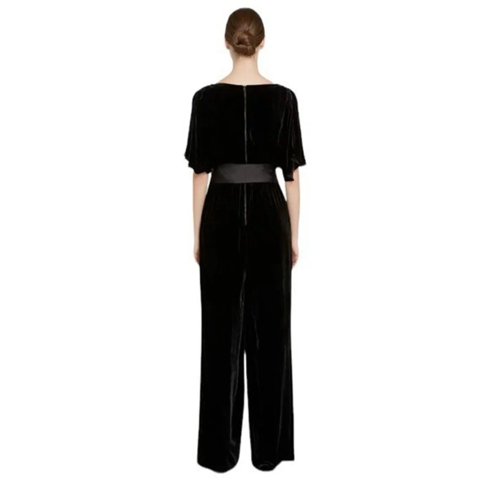 Alice and Olivia - Breanna Wrap Jumpsuit with Satin Belt Sz 8 - Image 3