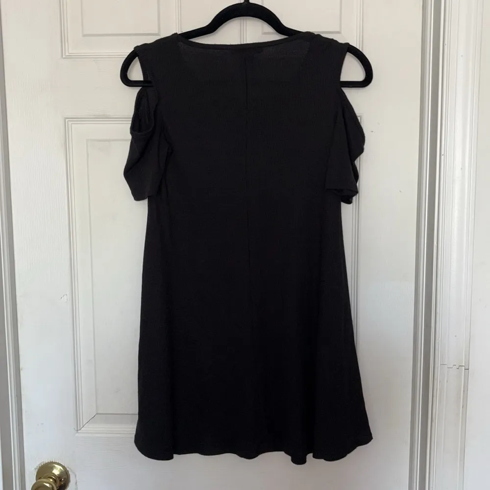See You Monday Black Cold Shoulder Dress - Image 2
