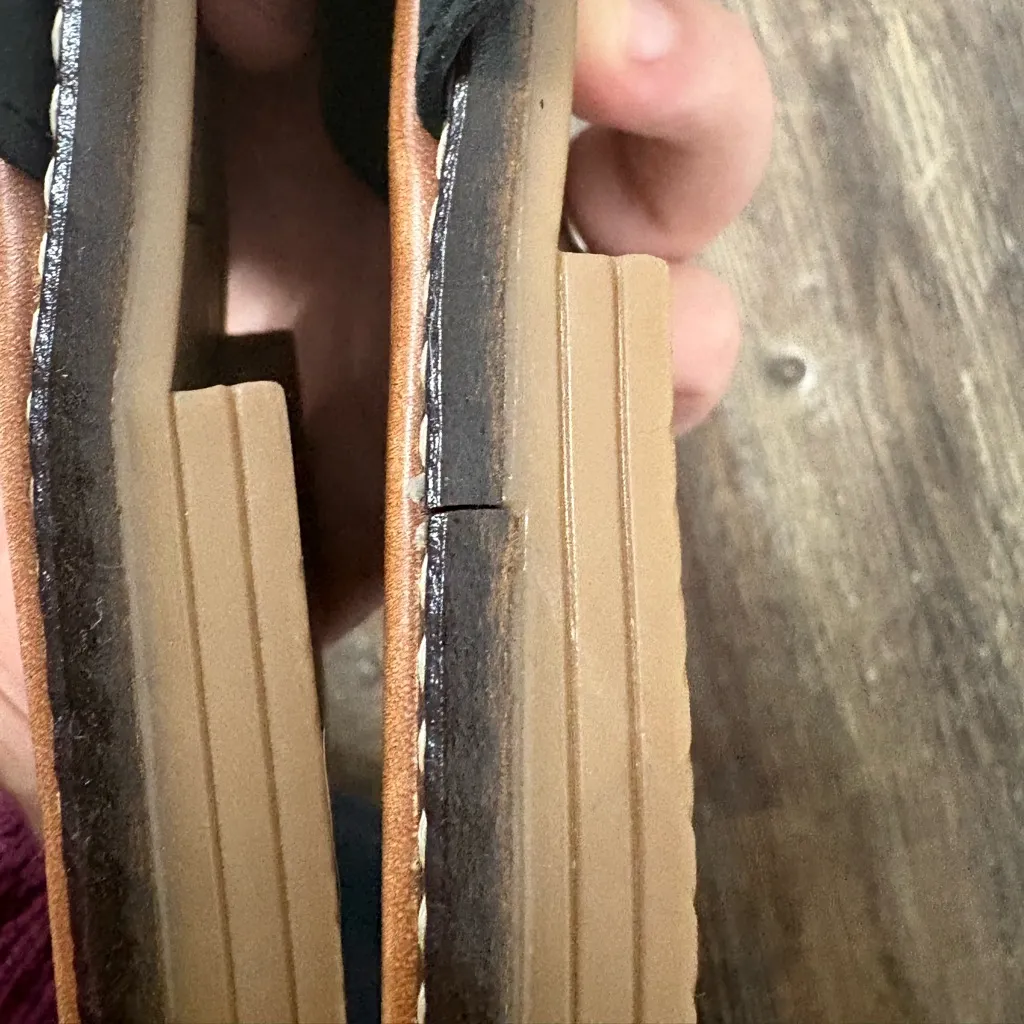 Coach and Four Made in Italy Tucson Strappy Black Leather Slip On Sandals 7 1/2 Size 7.5 - Image 7