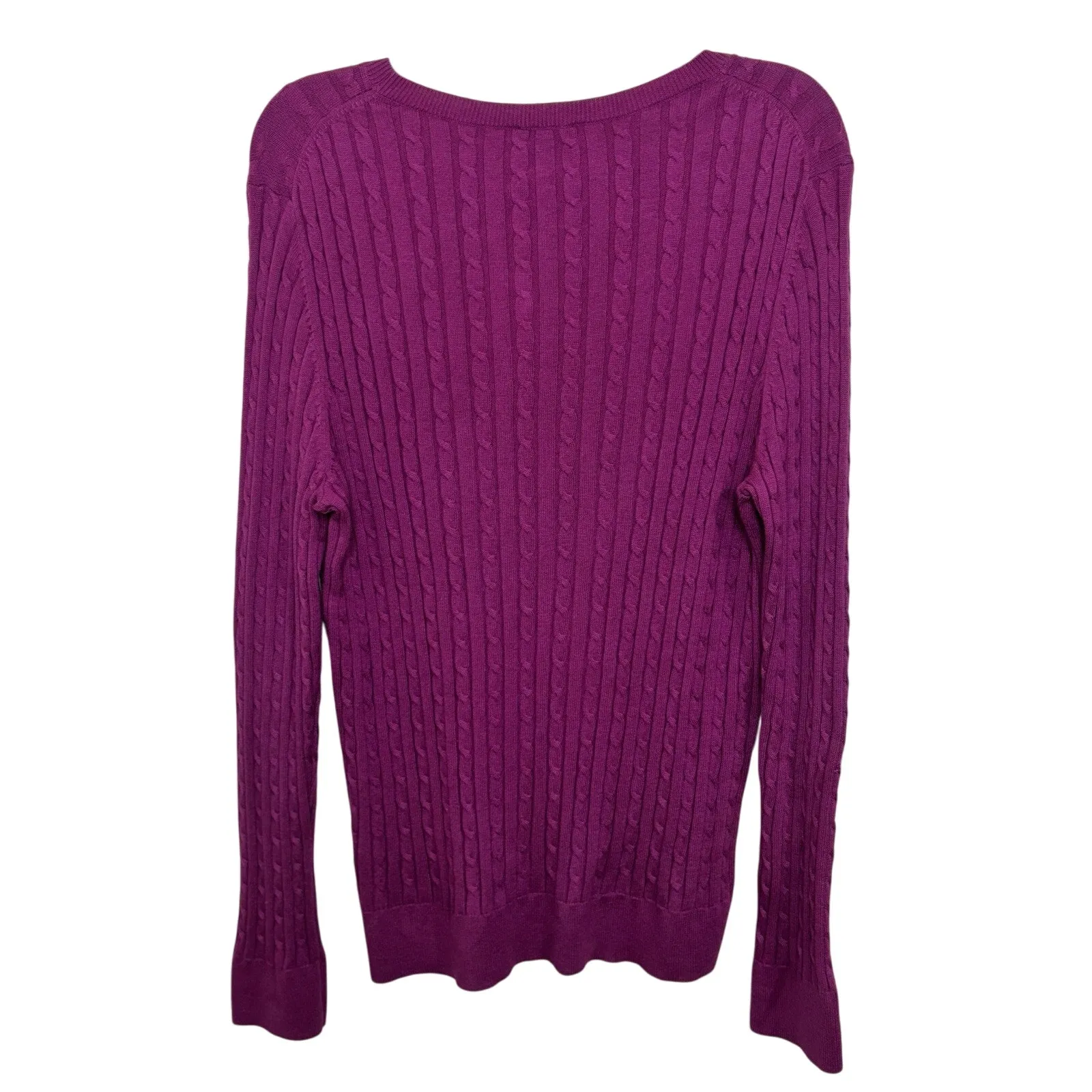 Talbots Wool Blend Cable Knit Sweater Size XL Preppy Fisherman Old Money - Image 2