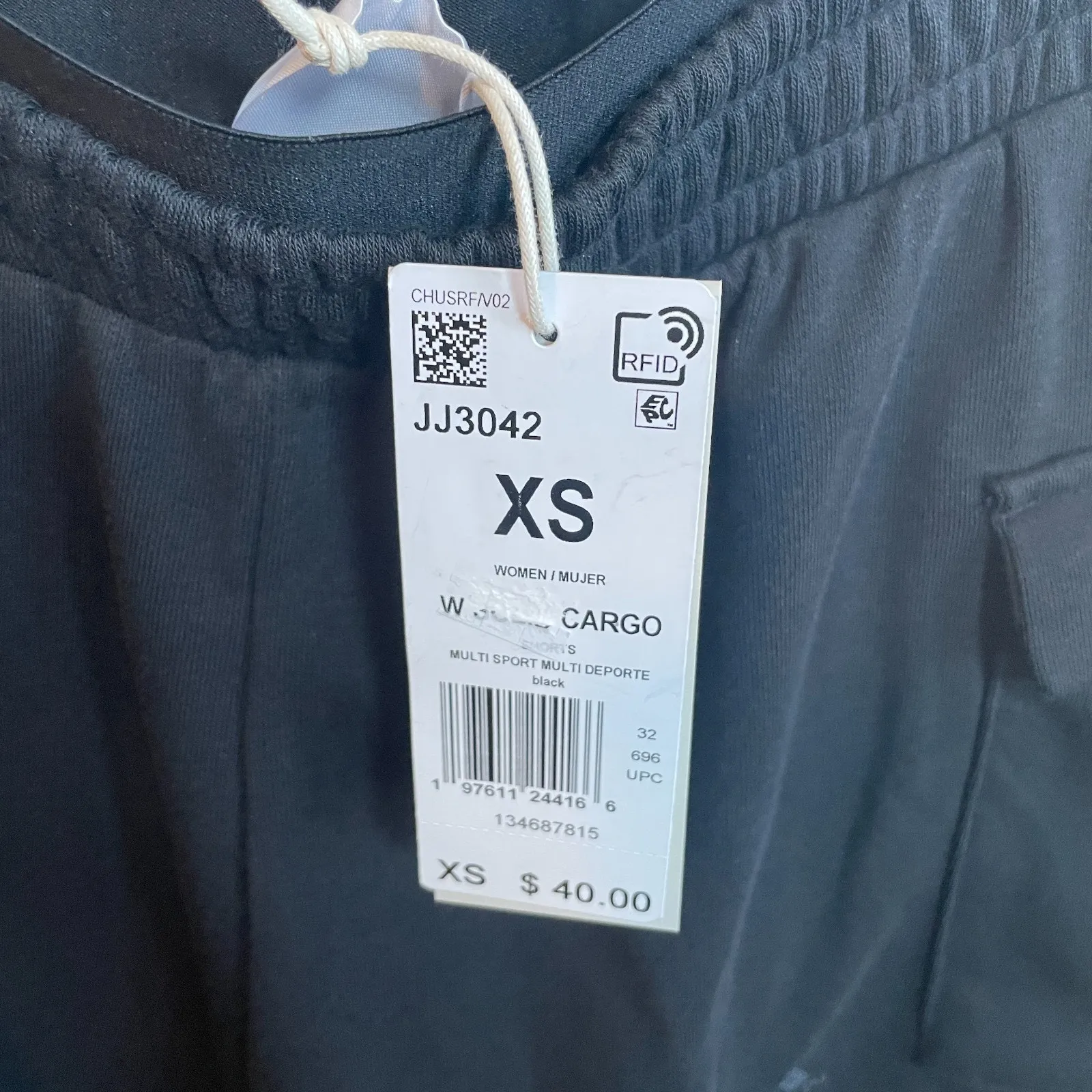 Adidas Womens Cargo Shorts Size XS Black Sporty Pockets Comfy - Image 4