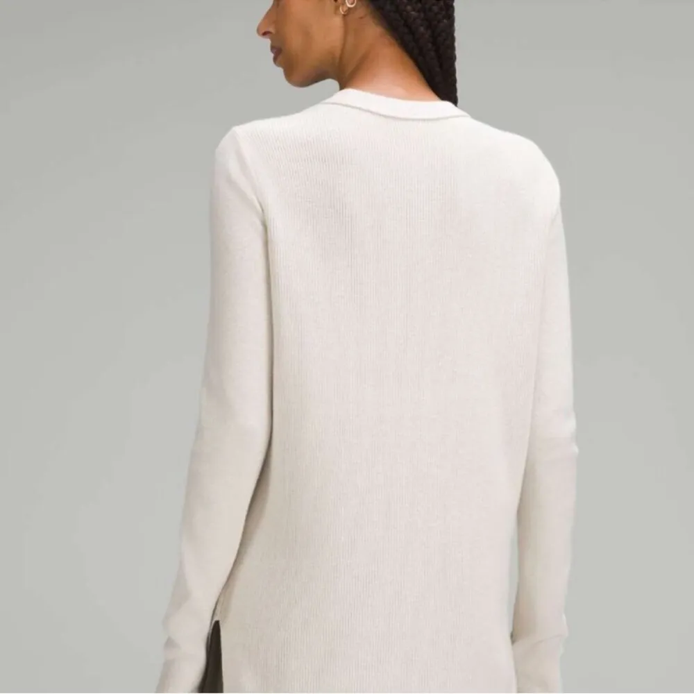 Lululemon Take It All In Cotton-Blend Crewneck Sweater White Opal Ribbed - Image 2