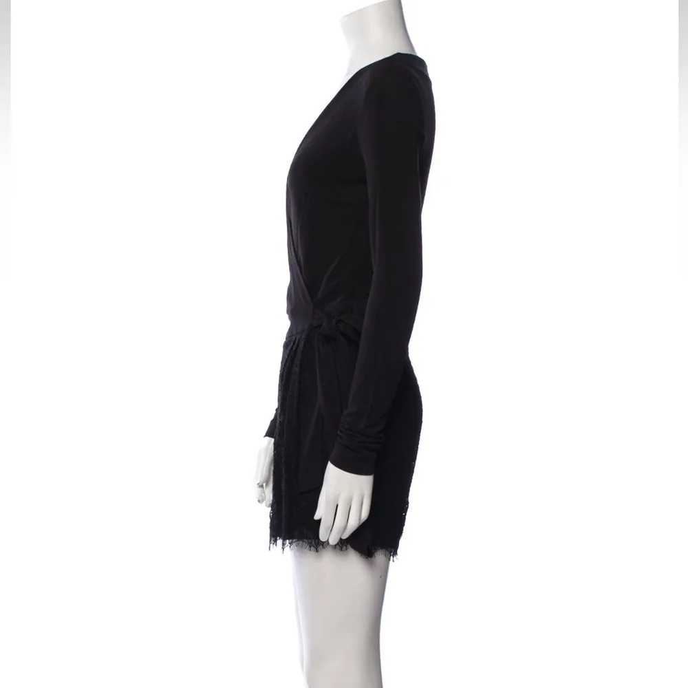 Diane Von Furstenberg black vneck romper - Image 2