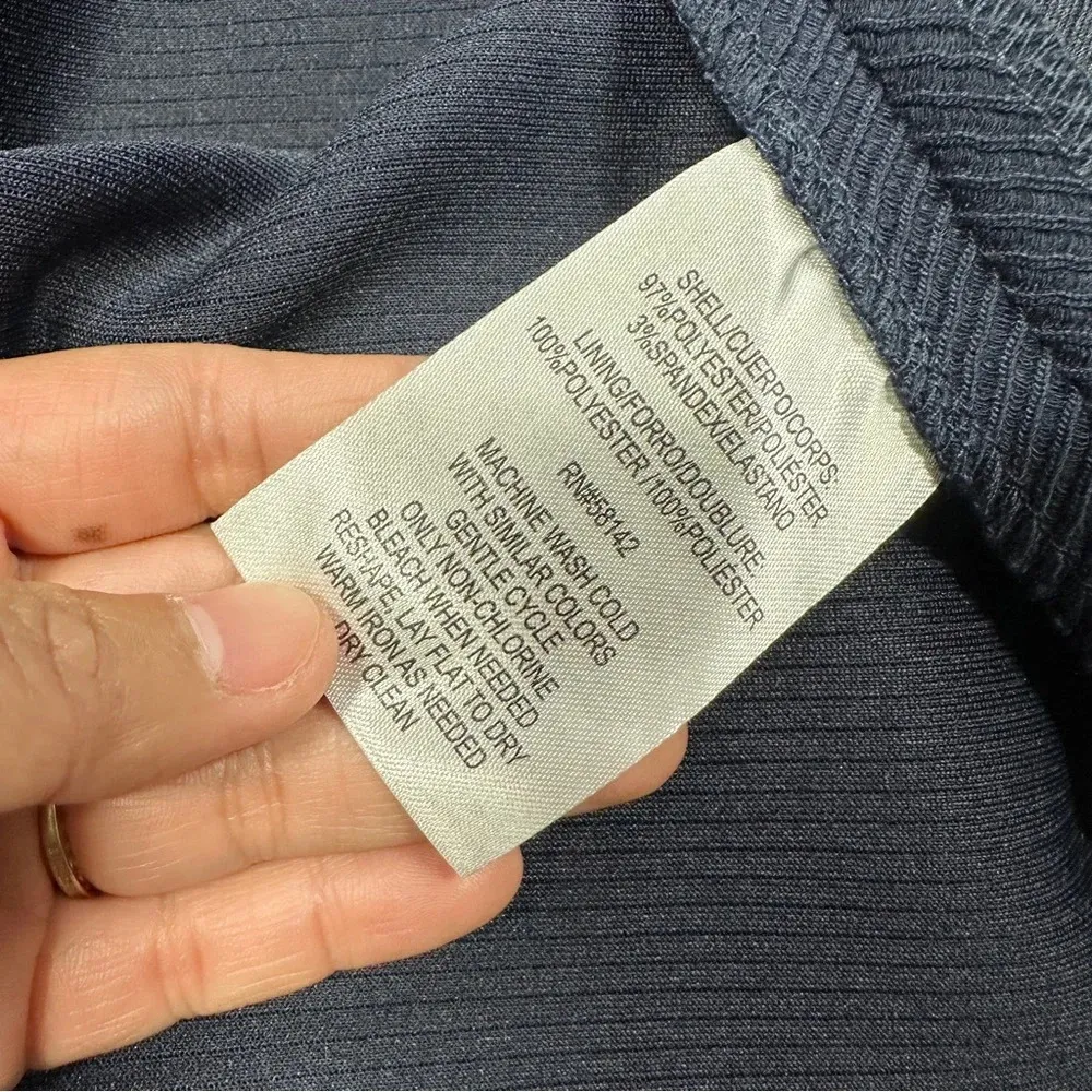 Gal Meets Glam Maggie Dress Textured Knit Fit And Flare Dress Navy Size 6 - Image 14