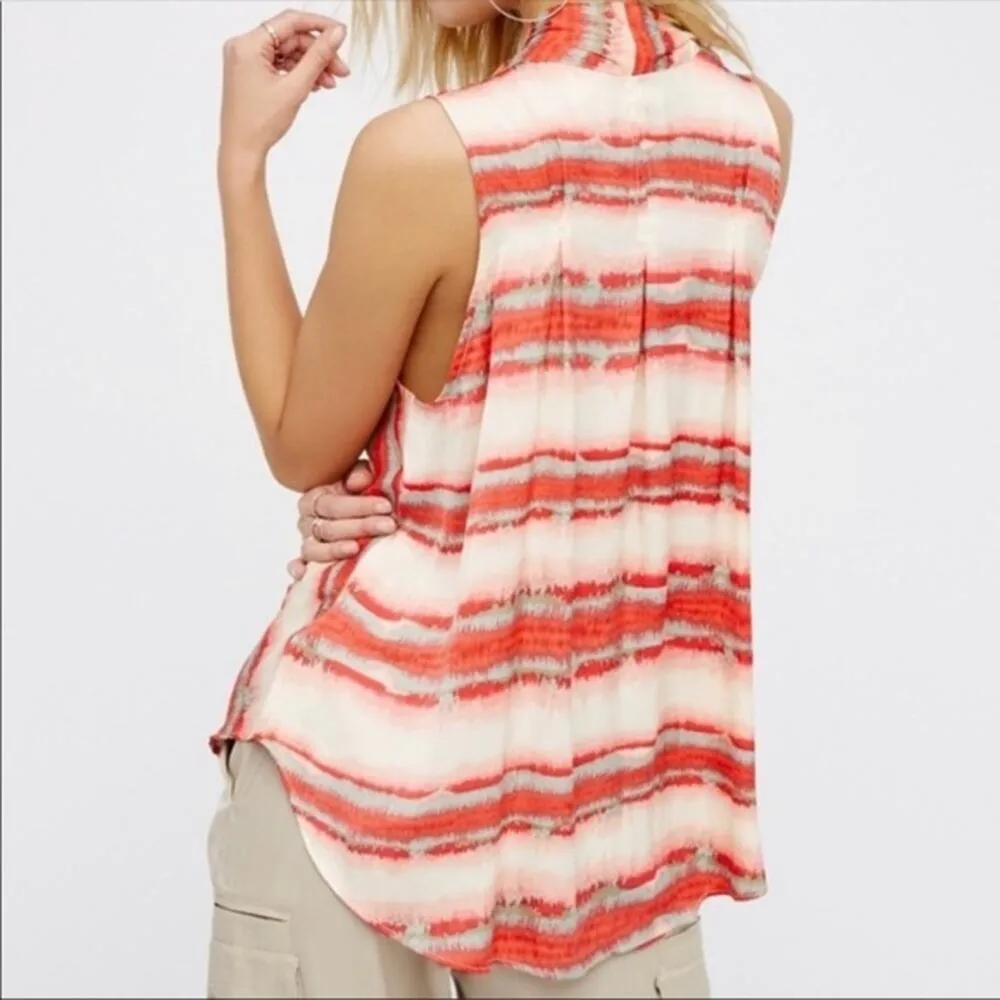 Free People High Tide Tie Dye Wrap Top Sleeveless Medium - Image 2