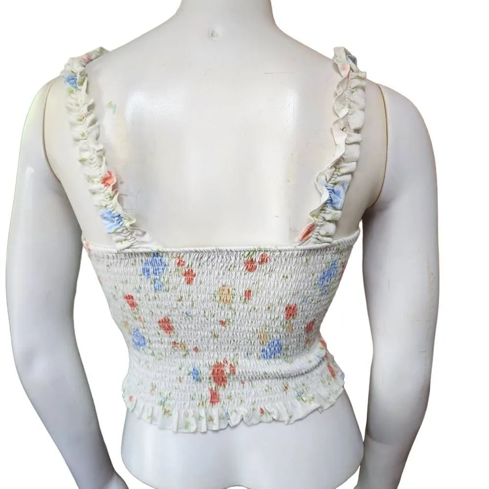 So White Floral Tank Top (S) - Image 5