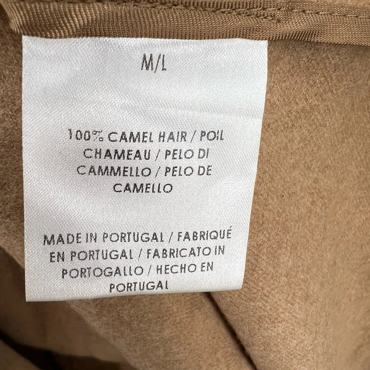 AYR Womens Beige The Robe Coat Jacket Open Front Camel‎ Hair Classic M/L Flaw - Image 7