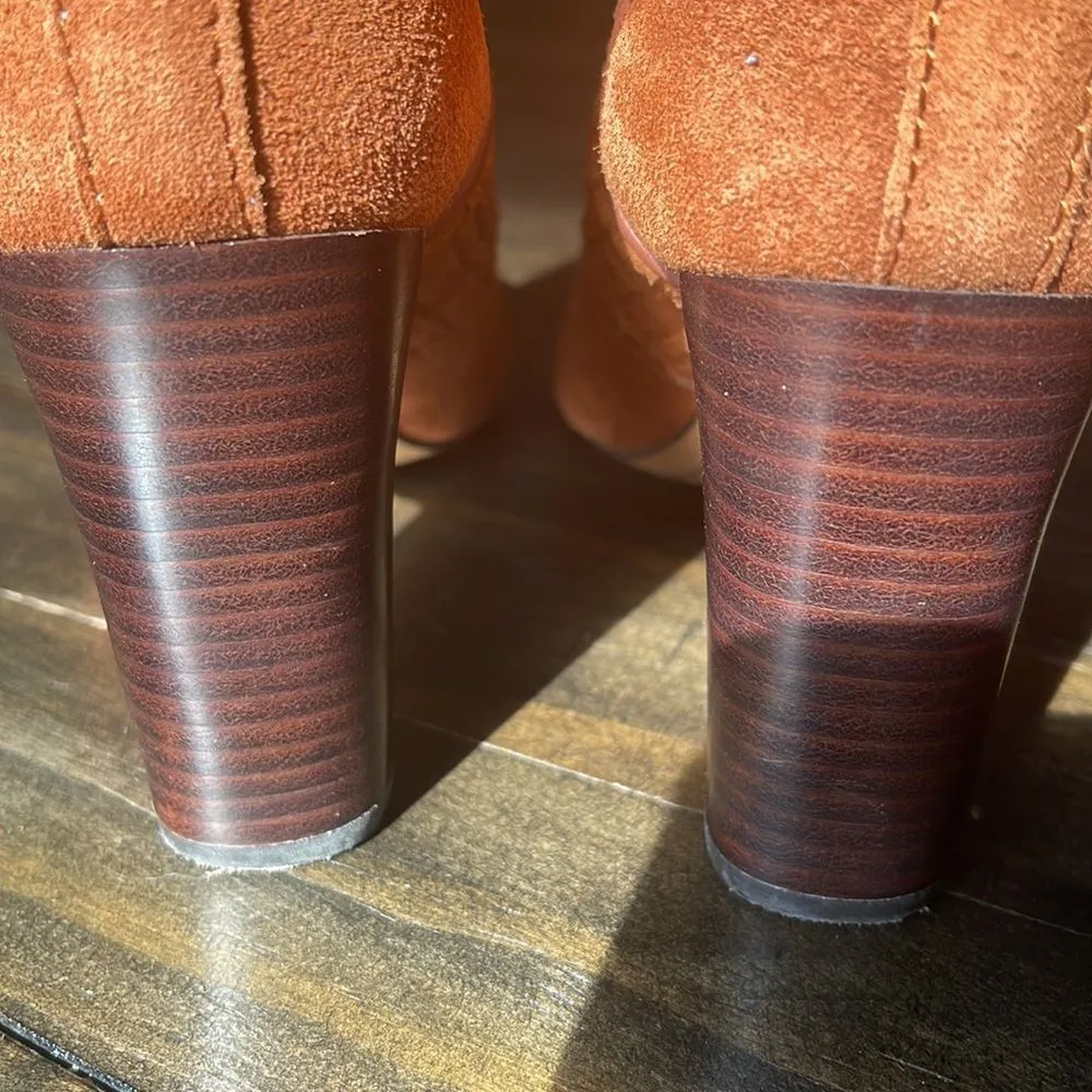 Elliot Lucca Woven Leather Dina Ankle Boots 7.5 Brown - Image 8