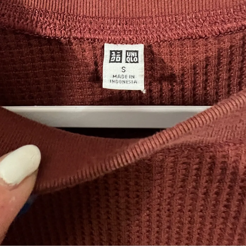 Uniqlo Brown Thermal Dress with 3/4 Sleeves Size Small Midi Dress - Image 6