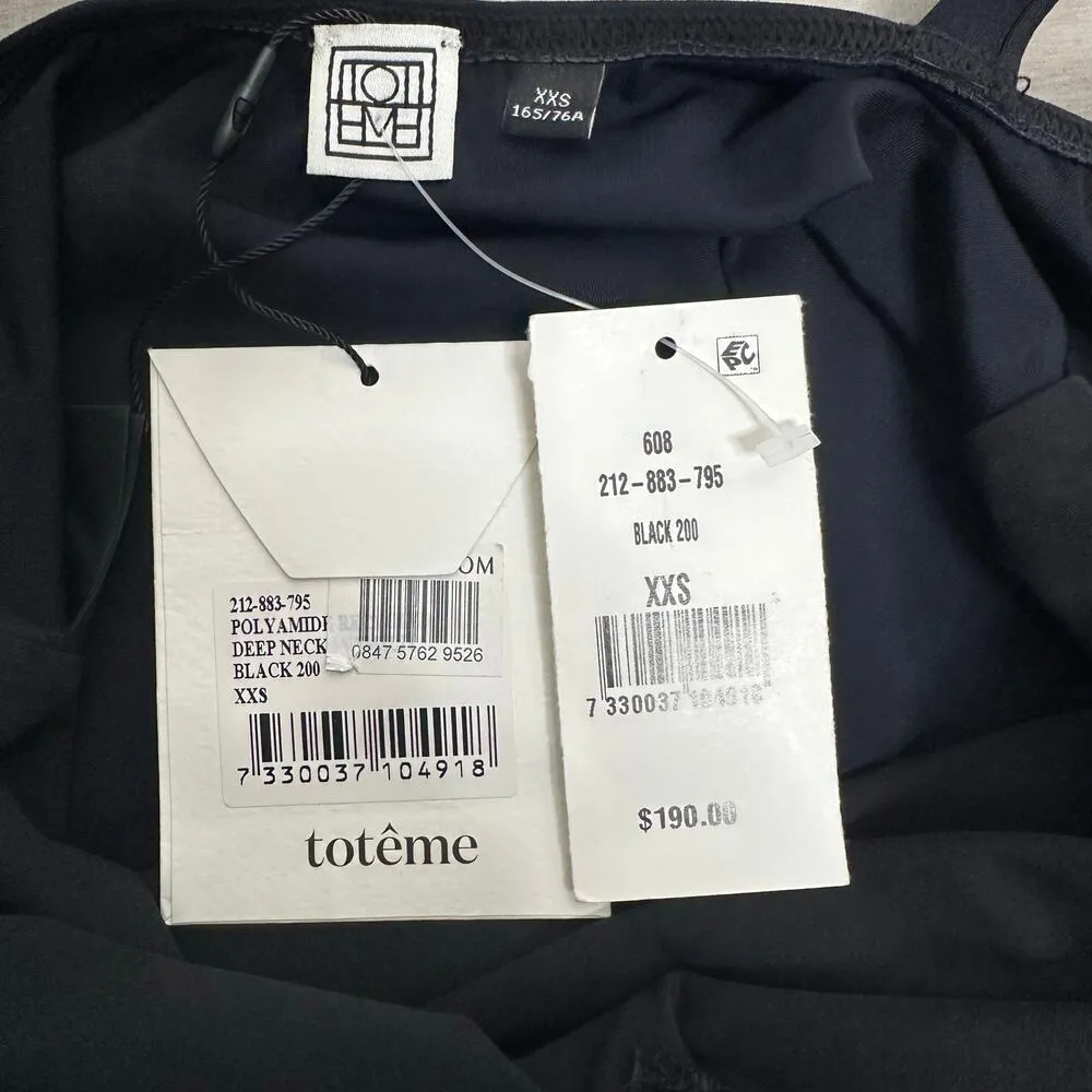 NWT Toteme Deep Neck One Piece Swimsuit Women's Black Size XXS 2X - Image 7