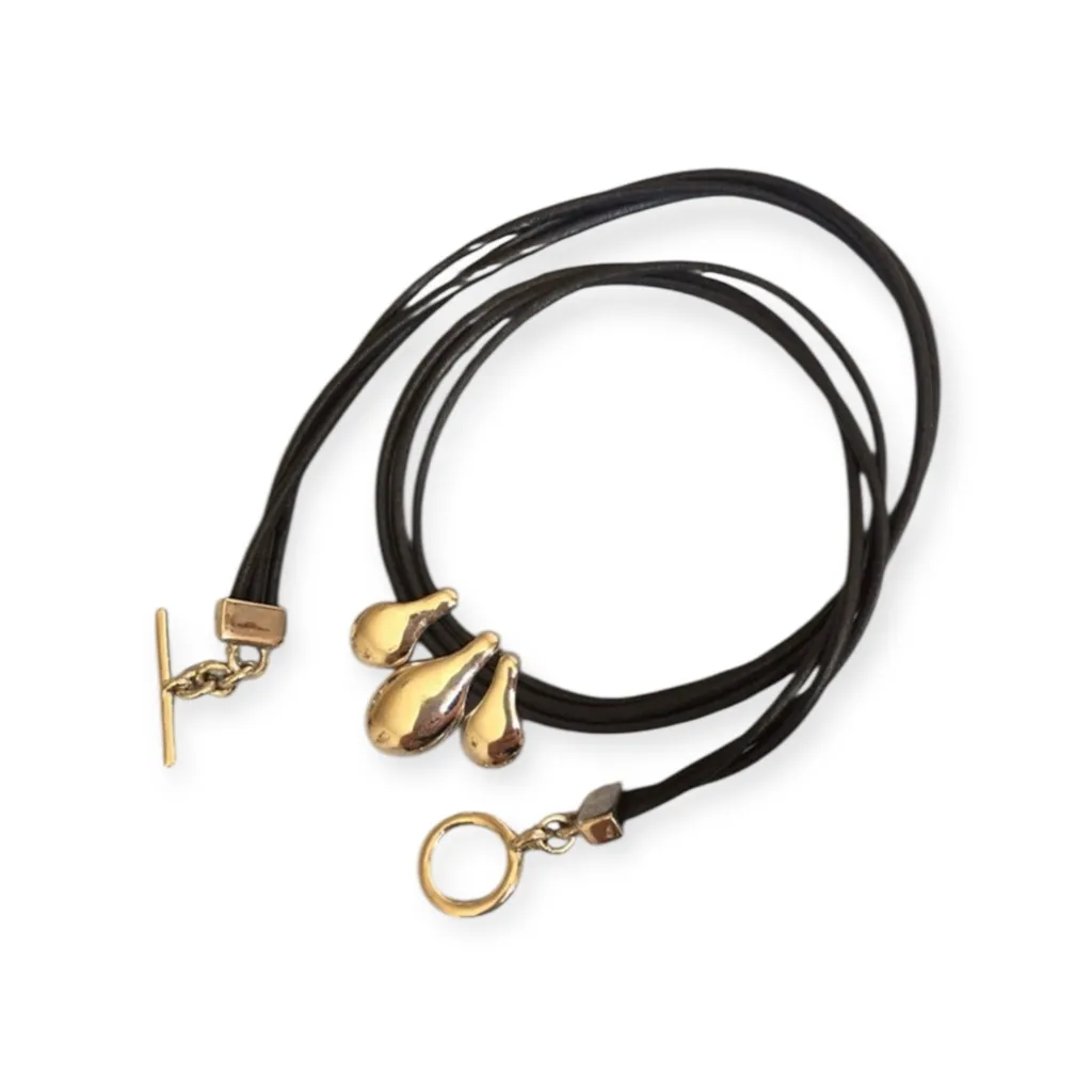 new Ralph Lauren 𒀭 Multi Strand Choker with 3 Briolette Pendants 𒀭Black Gold - Image 12