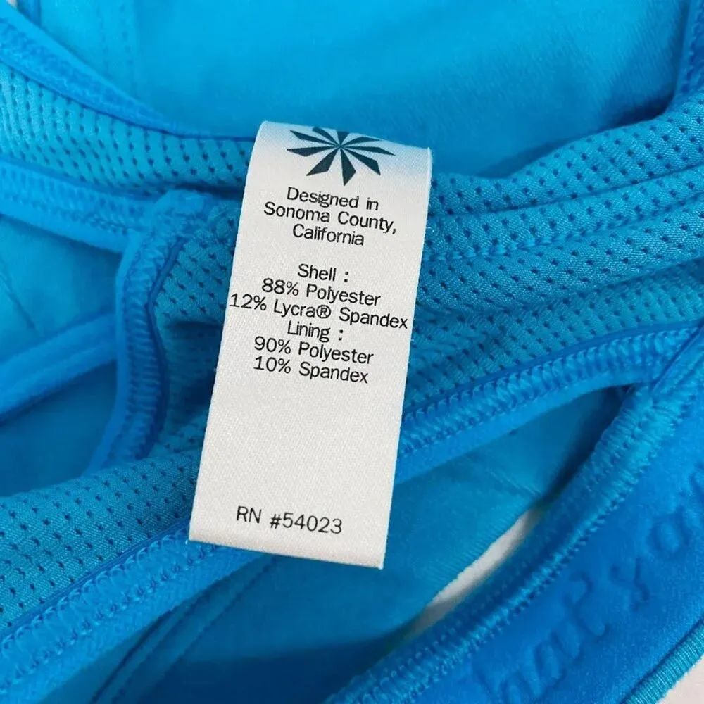 Athleta Double Dare Bra Blue XXS Pullover Sports Bra Gym Workout Fitness - Image 4