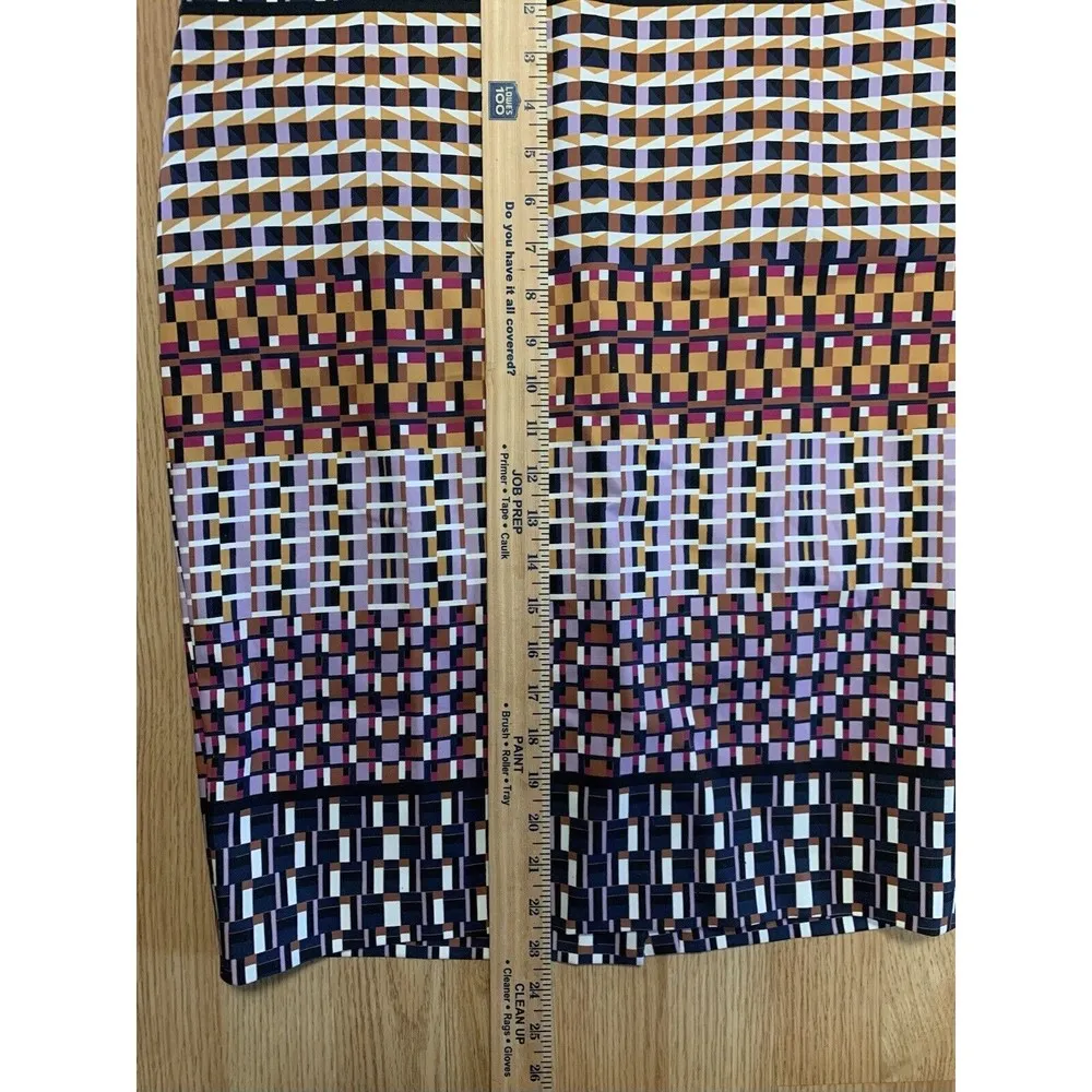 Lord & Taylor Lined Multicolor Pencil Skirt Size 6 Back Zipper & Back Leg Kick - Image 6