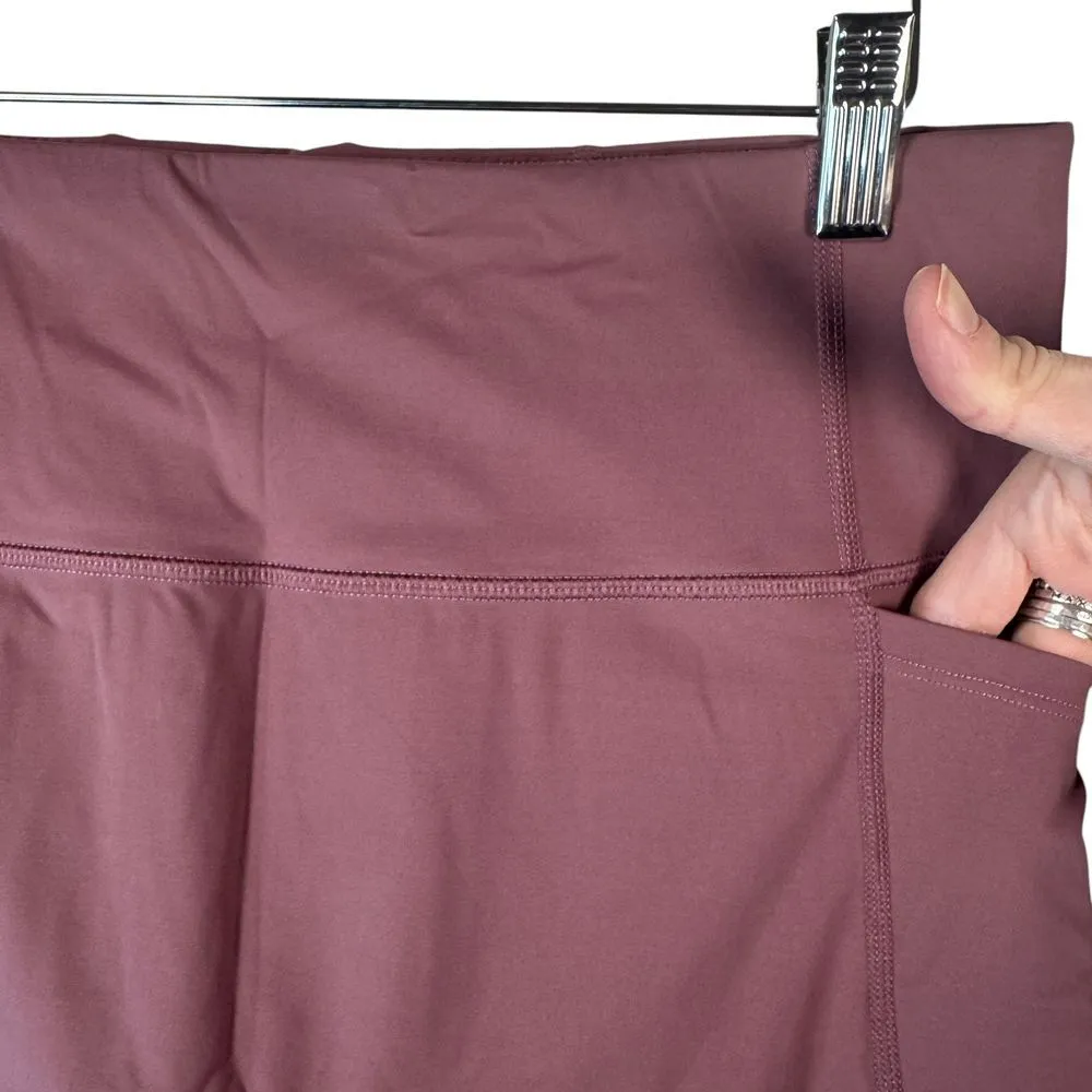 Yvette High Waist Leggings Workout Yoga Pants Pockets‎ XL Mauve Purple - Image 10