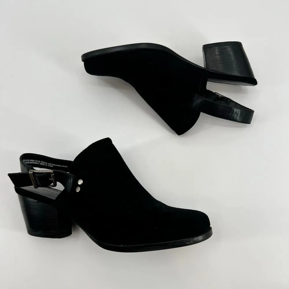 Bare Traps Rejina black sling back mule Booties shootie chunky heel western sz 9 - Image 6