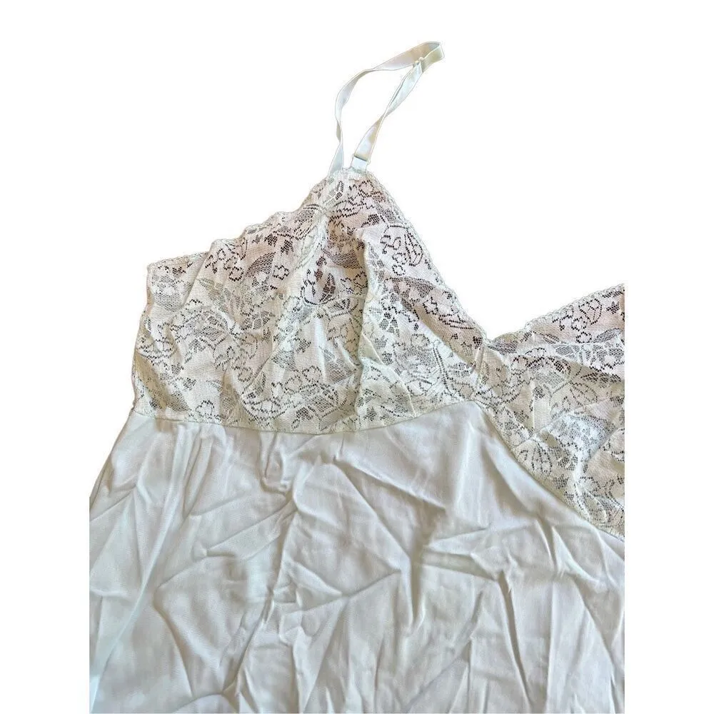 Vintage VASSARETTE JR Munsingwear NYLON Tricot Mini Slip Babydoll Lace - Image 3