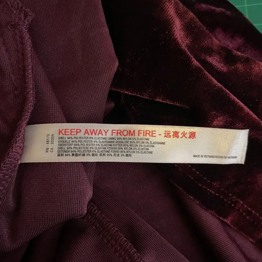 Intimately Free People Women XS Maroon Red Low Key Crushing Velvet Maxi Dress - Image 12