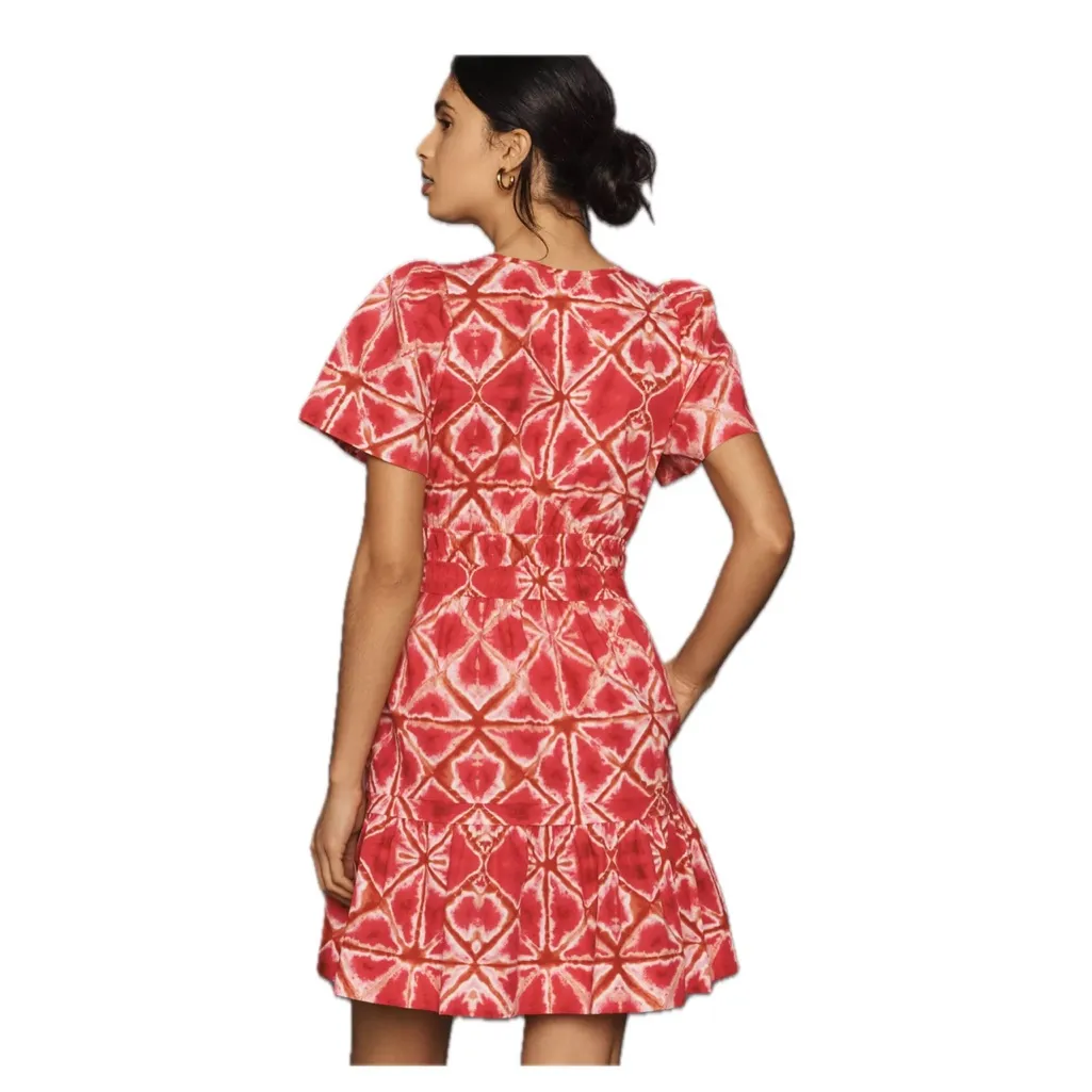 Anthropologie Pink and Orange Tie-Dye T Dress - Image 4