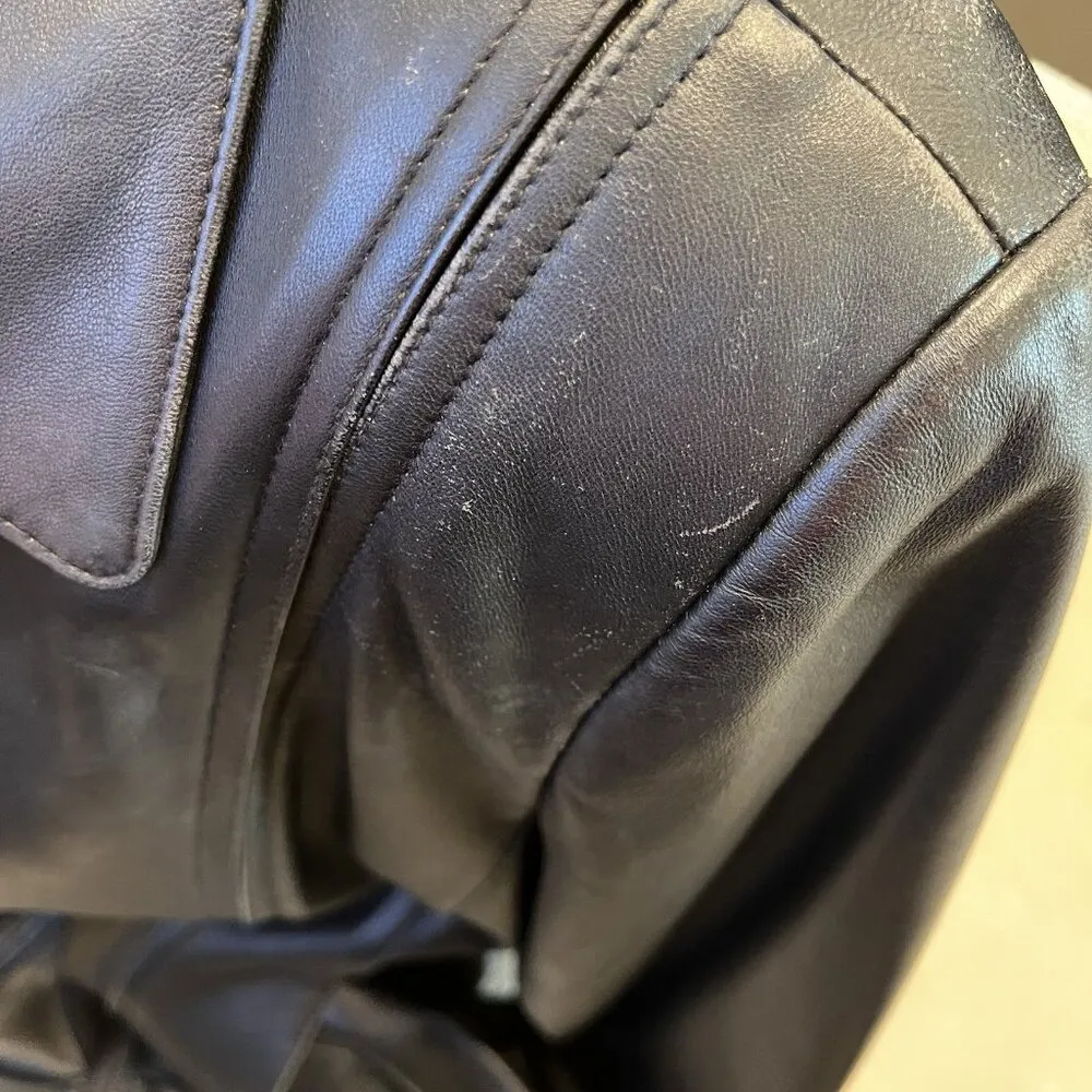 Jacqueline Ferrar Black Genuine Lambskin Leather Jacket M - Image 3