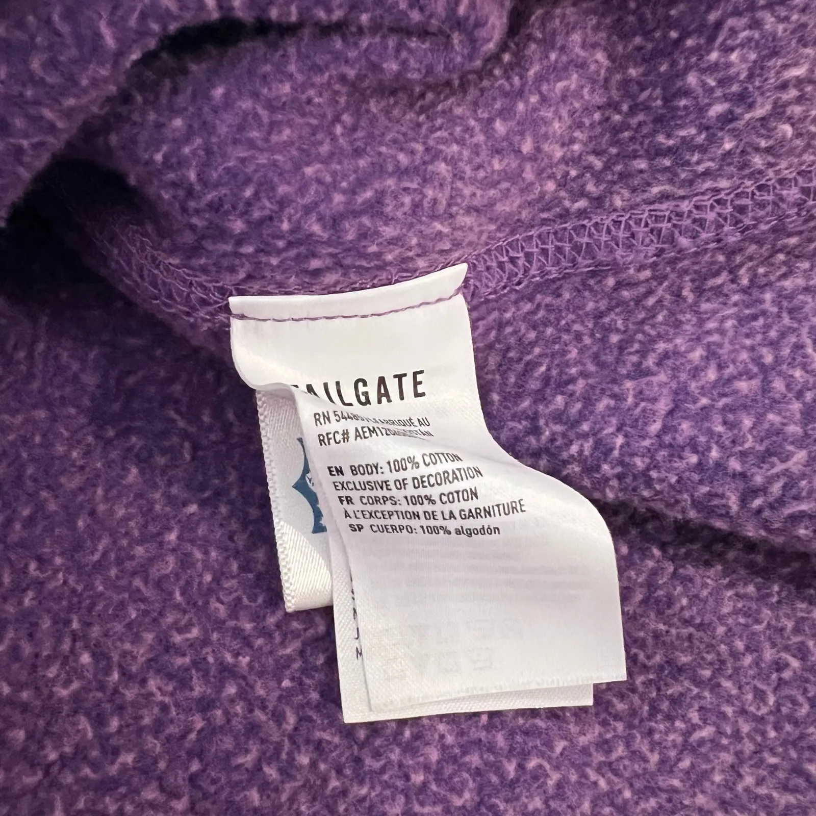 NFL Baltimore Ravens Cropped Cotton Dyed Purple Crewneck Sweater Size Medium - Image 5