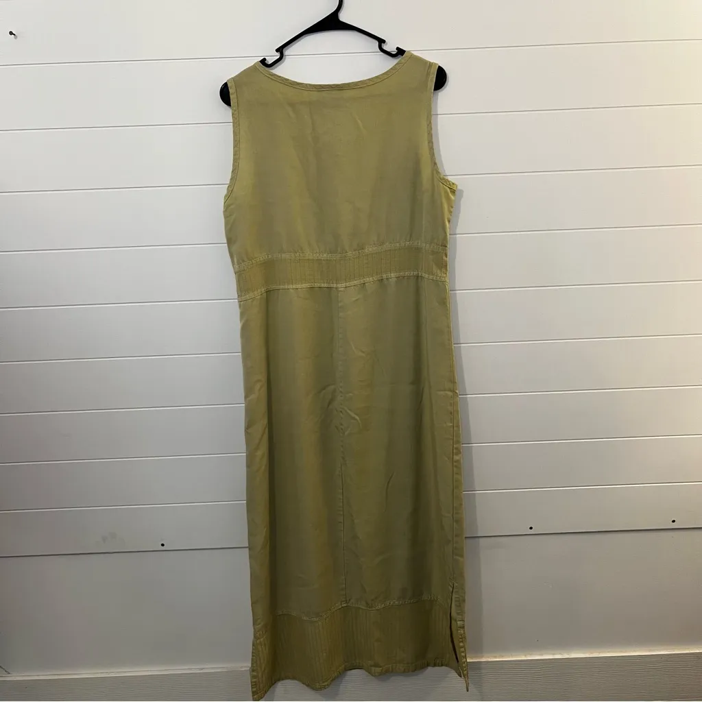 Vintage Clio Sleeveless Maxi Dress in Light Olive Beachy Travel Lightweight Green Size M - Image 10