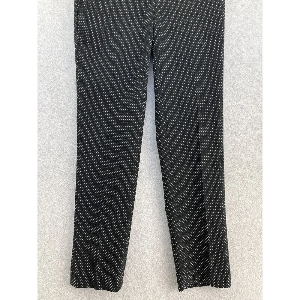 Ann Taylor  Women's Pants Micro Black White Polka Dot Size 0 Straight Leg - Image 10