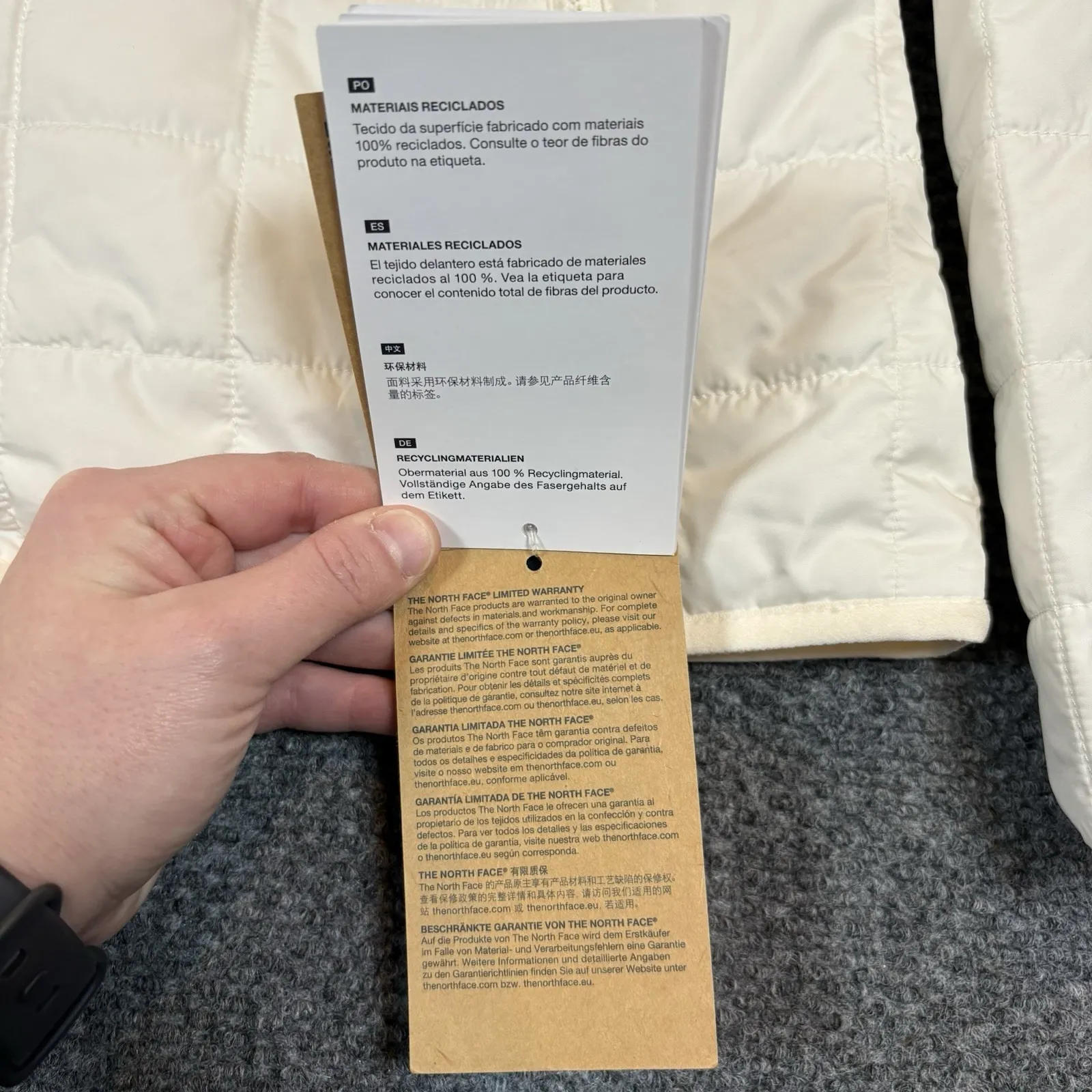 The North FaceJunction Insulated Jacket White Dune Womens Sz L Water Repel New - Image 10