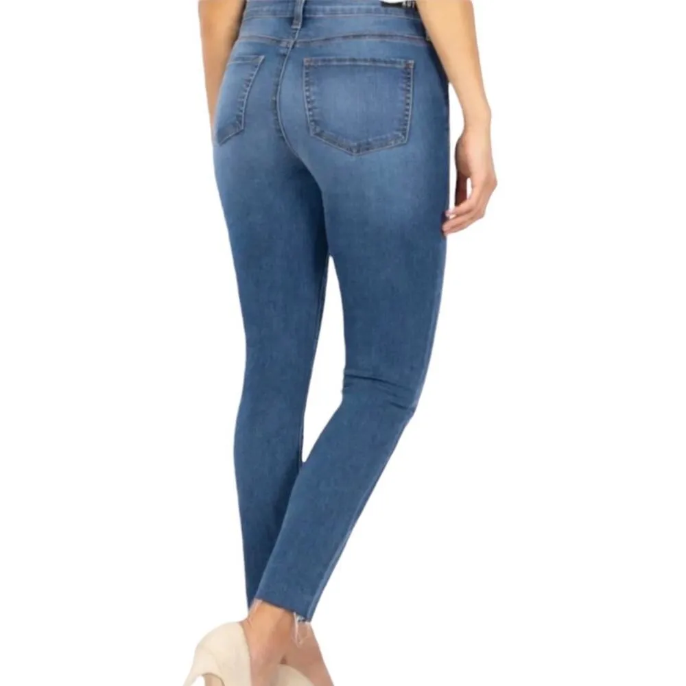 Kut from the Kloth Connie Ankle Skinny Raw Hem Medium Wash Mid Rise Jeans Size 0 - Image 2