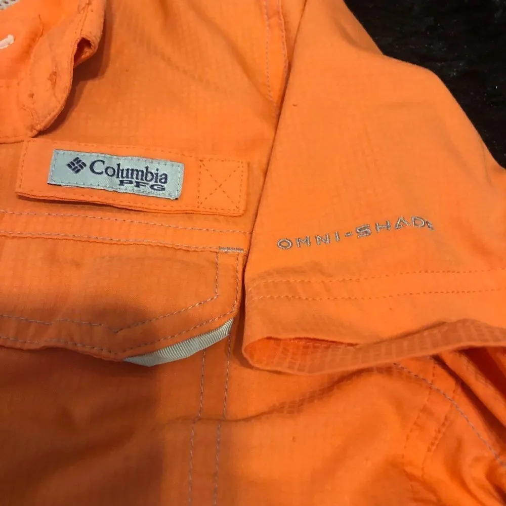 COLUMBIA Omni shade PFG orange shirt tee top women’s M - Image 7