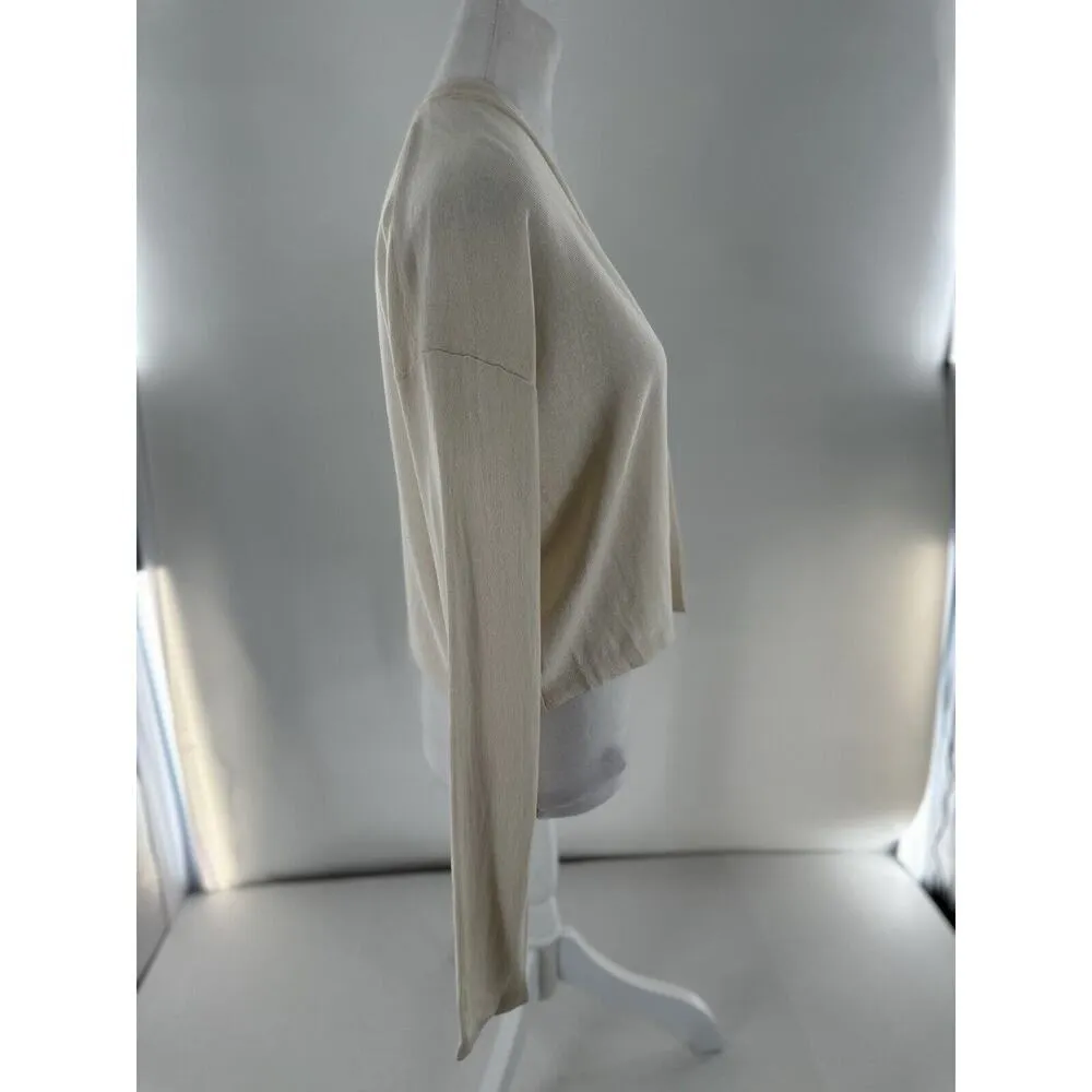 Kinross Cashmere Dress Cardigan Sz S Silk Ivory Dainty Old Money Quiet Luxury​ - Image 3