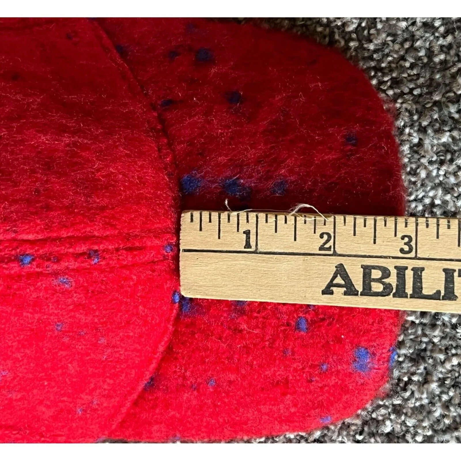 Pia Rossini Hat Cap Snap Back Red Wool Galway Cap Dot Pattern Womens Adjustable - Image 7