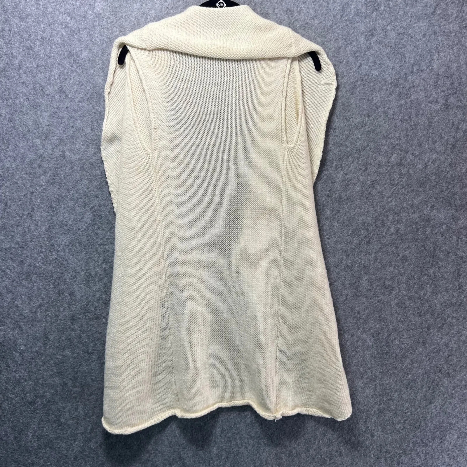 Cream Open Front Cardigan Knit Vest Waterfall Drape Mohair Lambswool Blend Boho Size undefined - Image 8