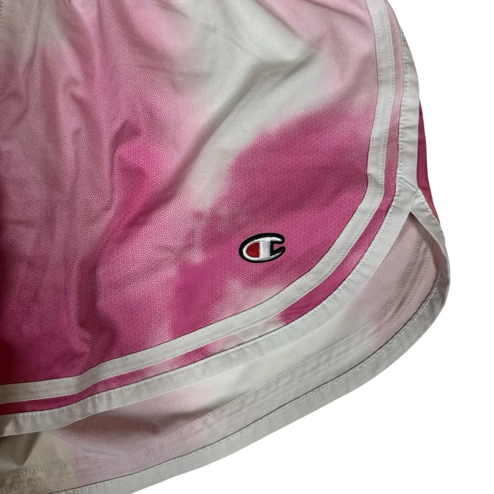Champion Womens S Pink Tie Dye Double Dry Lined Varsity 3.5" Athletic Shorts - Image 2