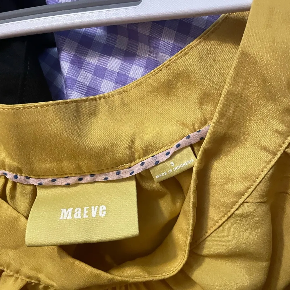 Anthropologie Maeve Yanna Off The Shoulder Blouse Yellow Dandelion Sz Small - Image 5